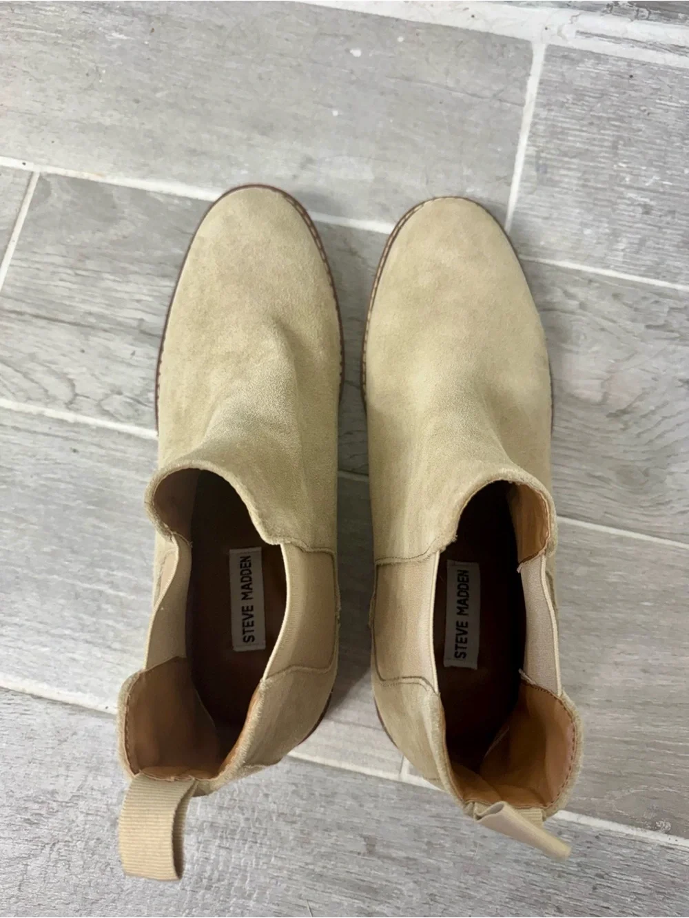 Steve Madden Highline Men’s Suede Chelsea Boots Tan Size 10